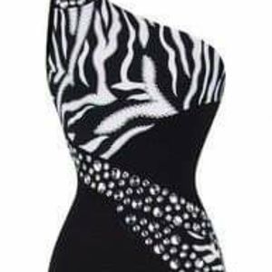 Zebra print and Black evening gown
